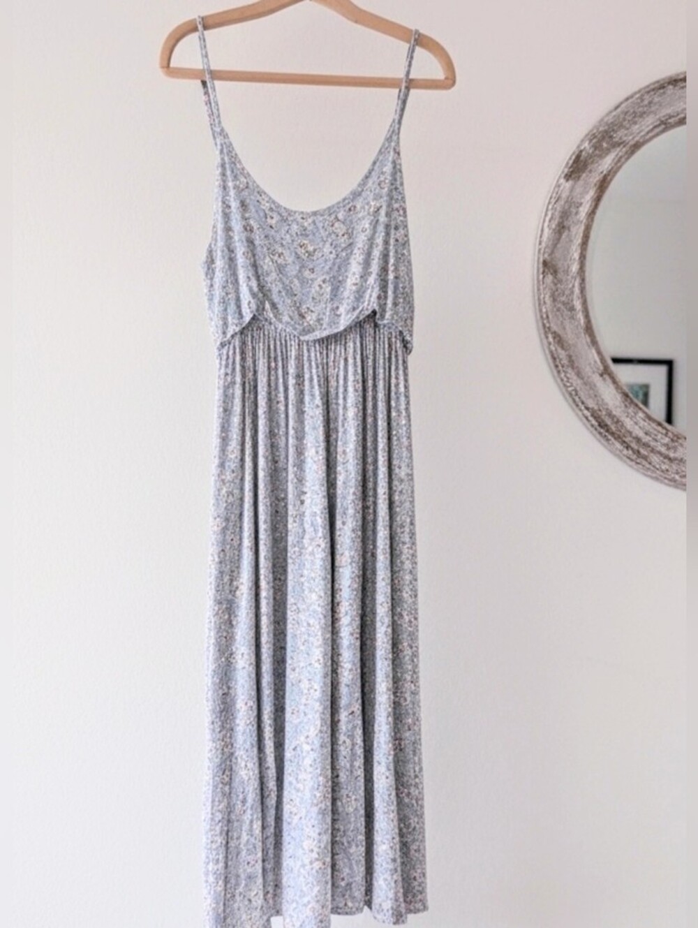 Lulu's Sunny Bliss Cornflower Blue Floral Tiered Maxi Sundress XL - Picture 3 of 12